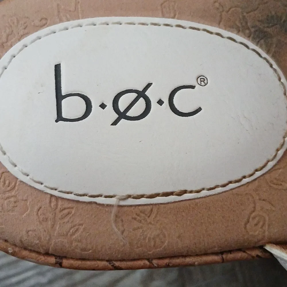 BOC Born Concept Gaetana White Flower Cork Wedge Sandals Women’s Size 10